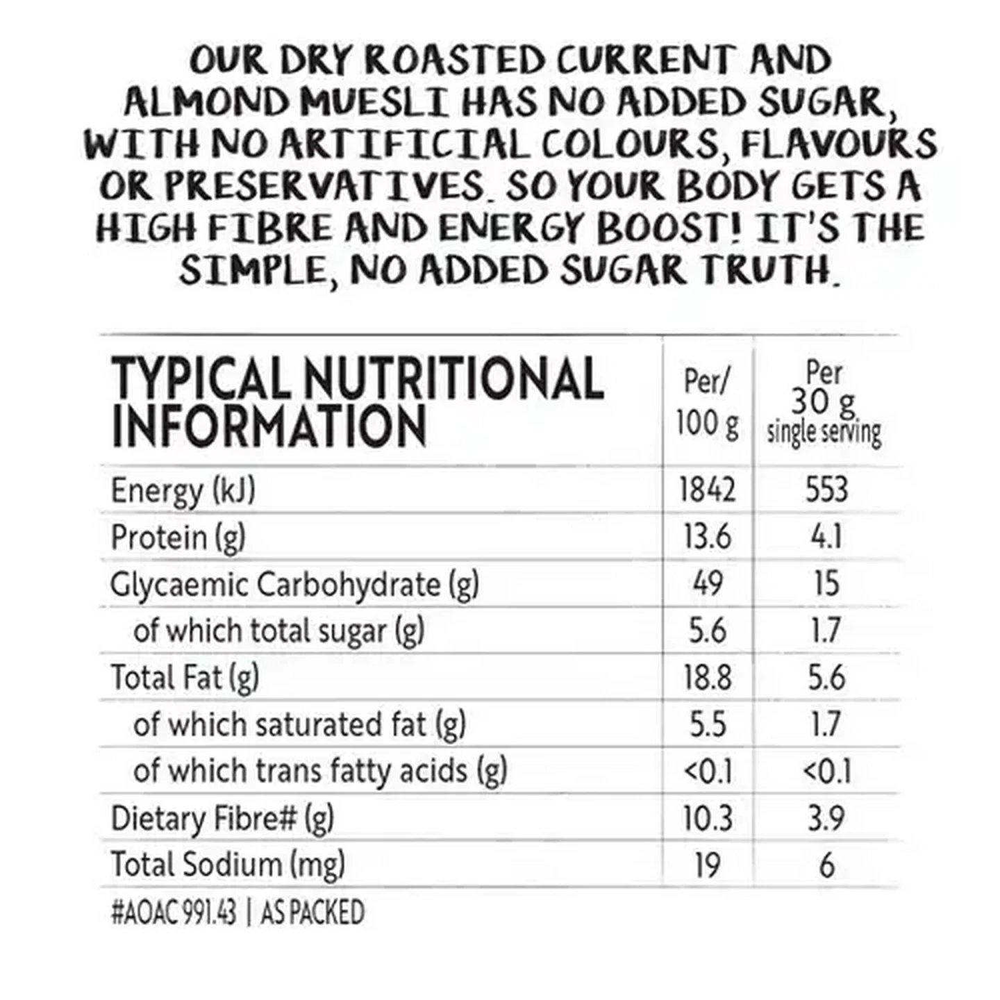 Image of Simple Truth Dry Roasted Currant & Almond Muesli 350g