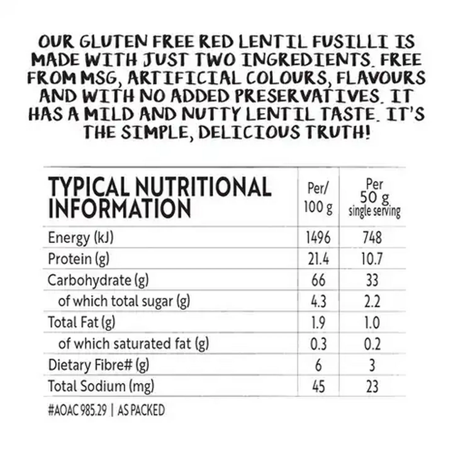 Image of Simple Truth Red Lentil Fusilli 250g