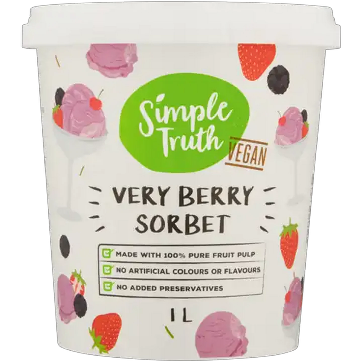 Image of Simple Truth Vegan Very Berry Sorbet 1L