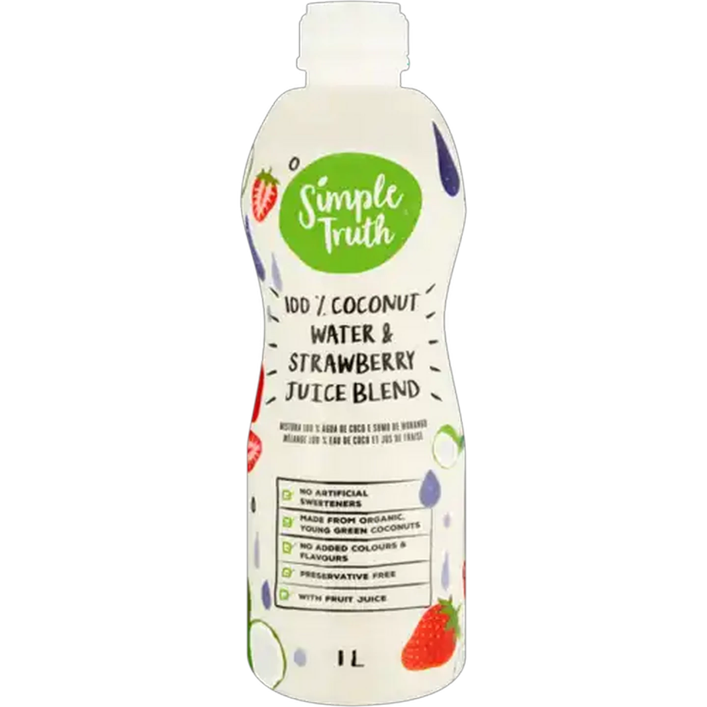 Image of Simple Truth 100% Coconut Water & Strawberry Juice Blend 1L
