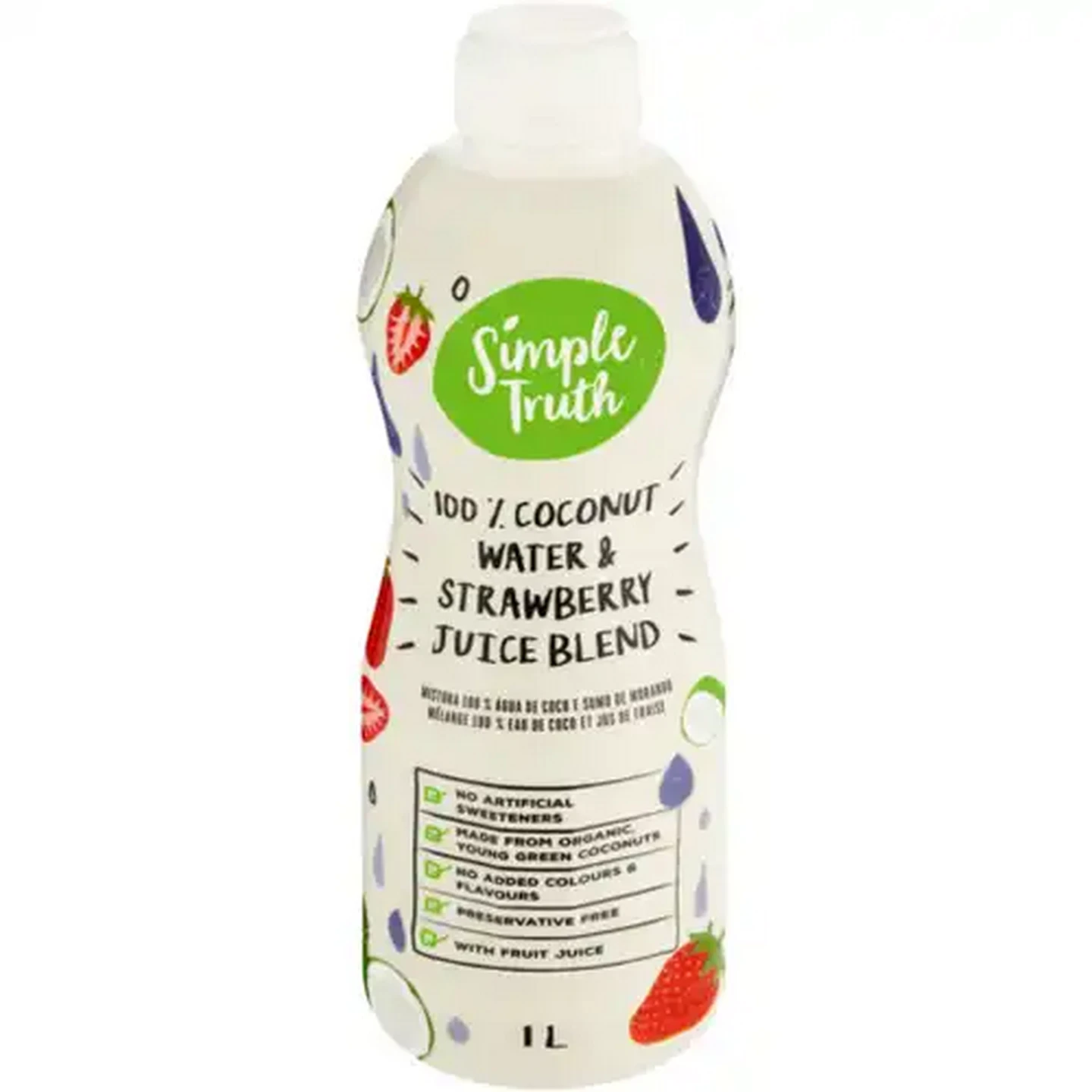 Image of Simple Truth 100% Coconut Water & Strawberry Juice Blend 1L