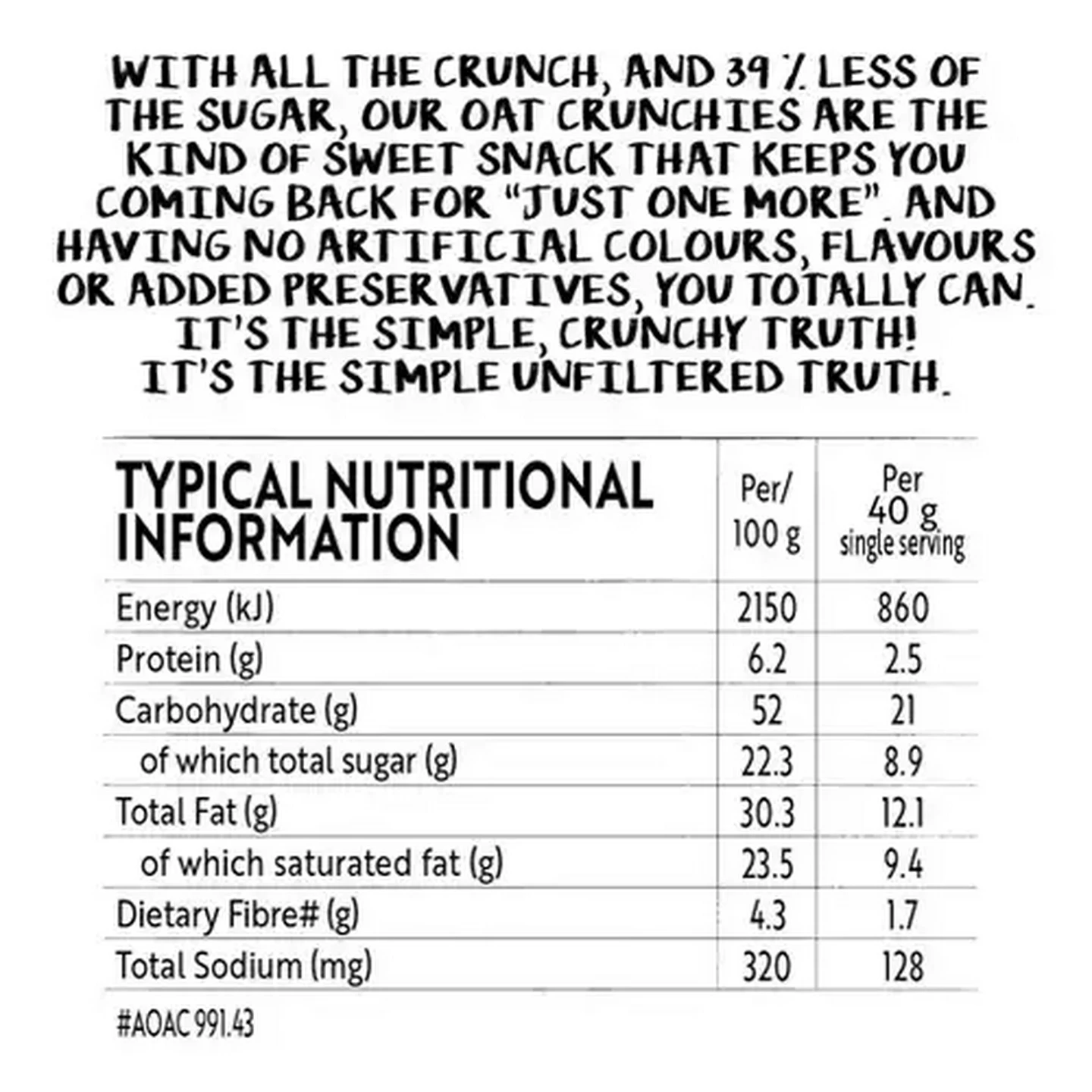 Image of Simple Truth Reduced Sugar Crunchie Squares 150g