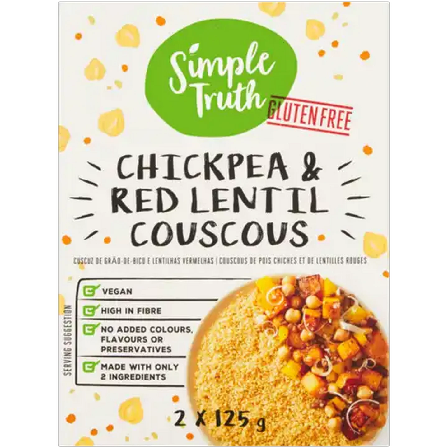 Image of Simple Truth Chickpea & Red Lentil Couscous 2 x 125g