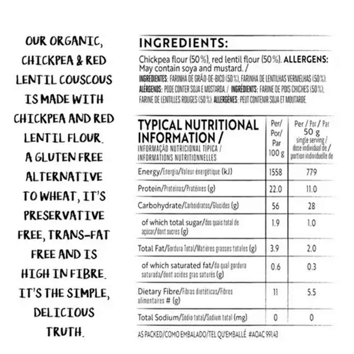 Image of Simple Truth Chickpea & Red Lentil Couscous 2 x 125g