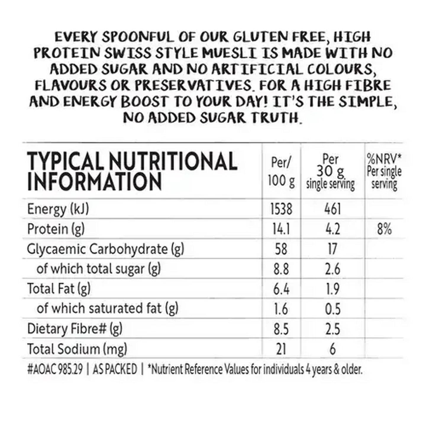 Image of Simple Truth Gluten Free High Protein Swiss Style Muesli 350g