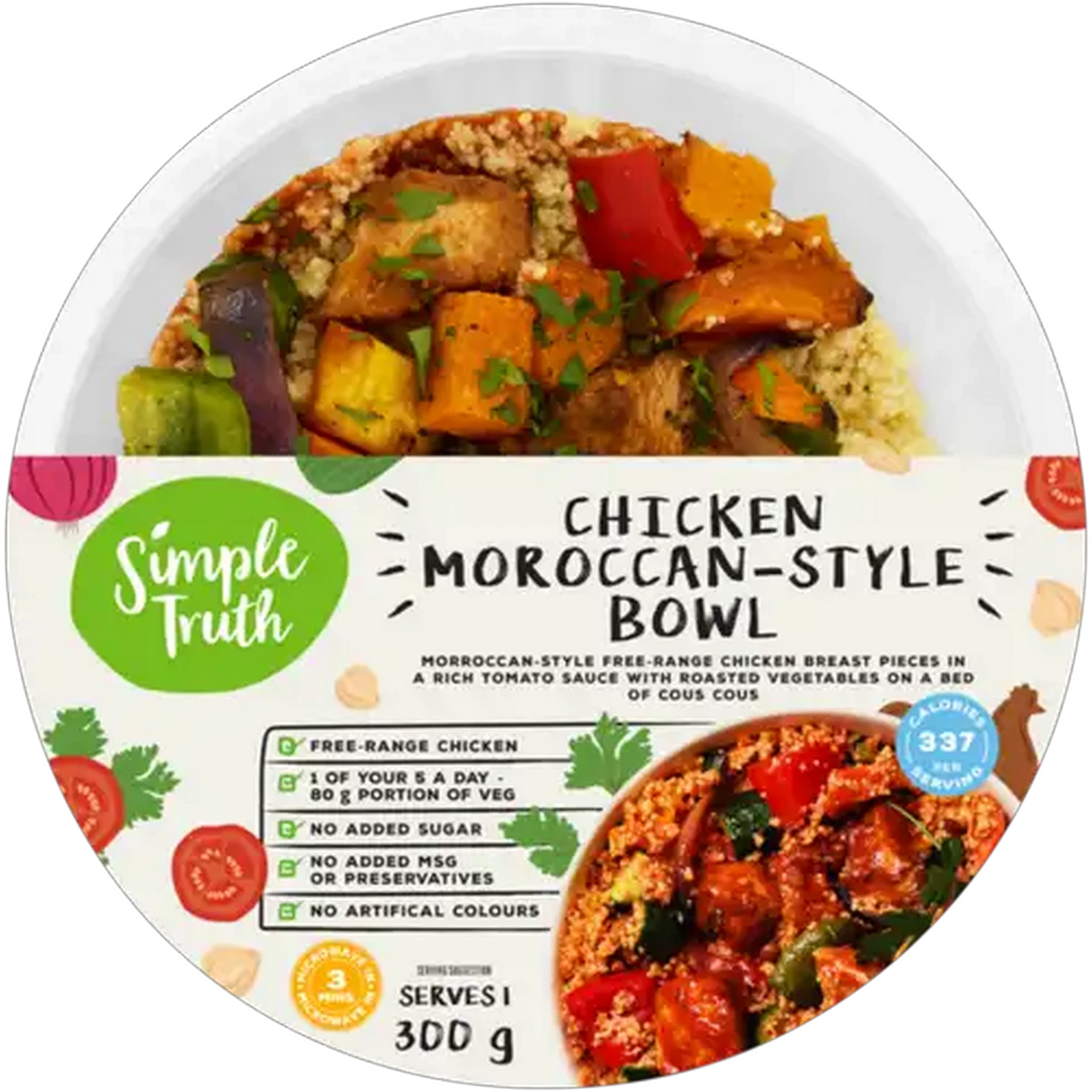 Image of Simple Truth Chicken Moroccan-Style Bowl Ready Meal 300g