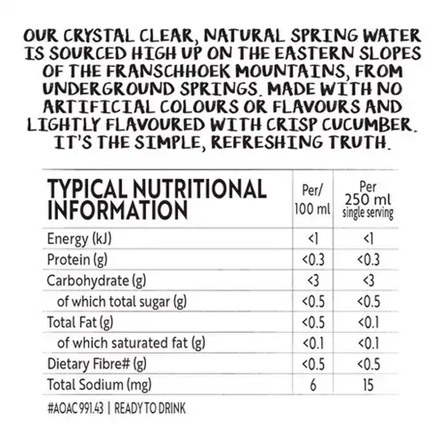 Image of Simple Truth Cucumber Flavoured Sparkling Drink 1.5L