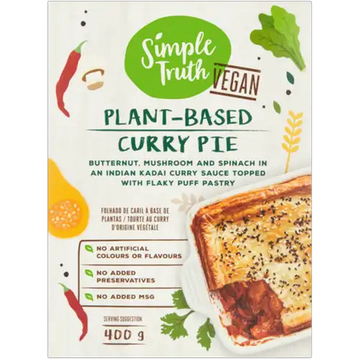 Image of Simple Truth Frozen Plant-Based Curry Pie 400g