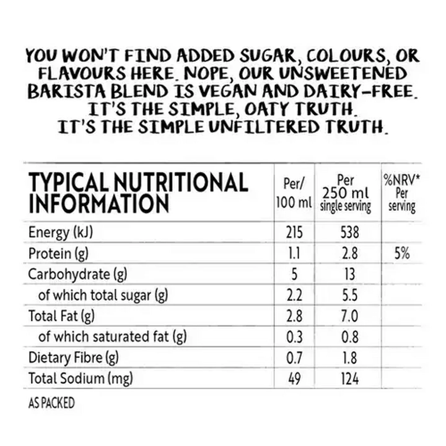 Image of Simple Truth Unsweetened Barista Blend Oat Milk 1L