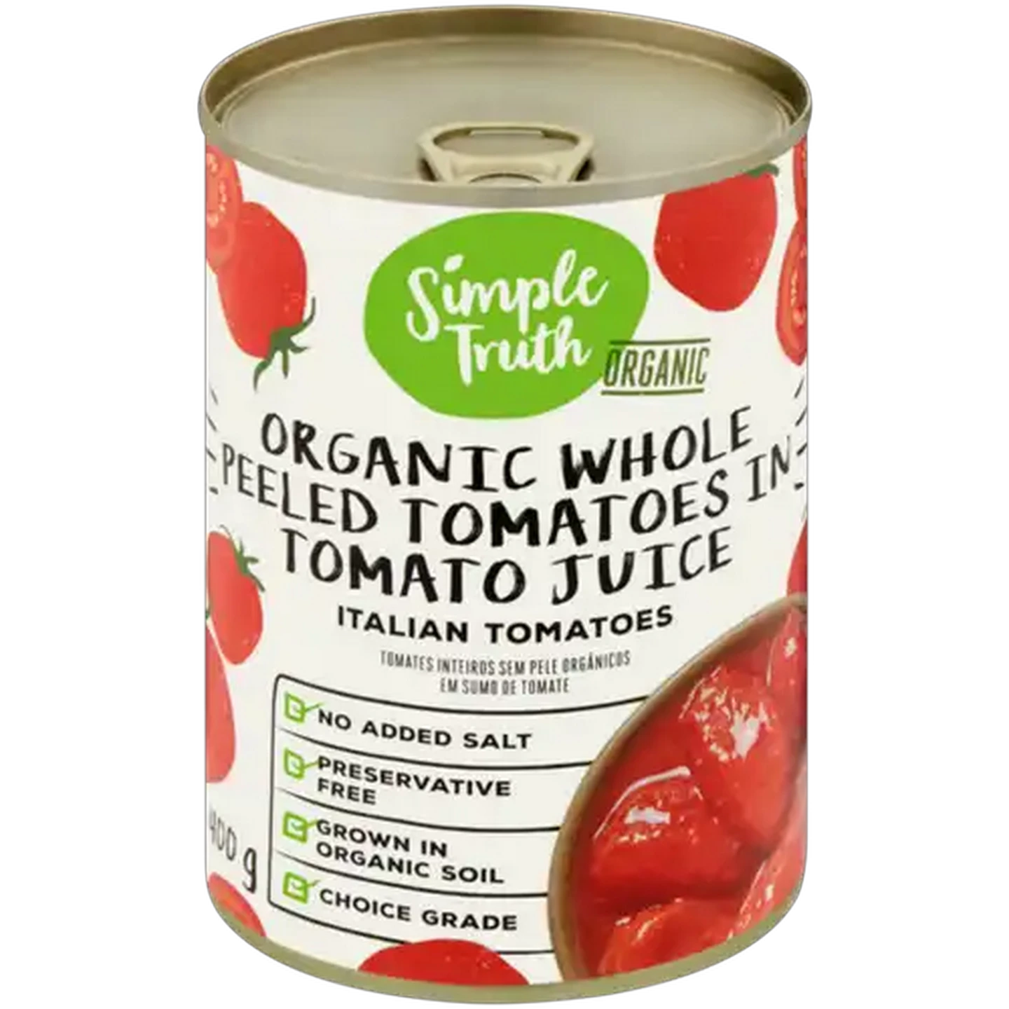 Image of Simple Truth Organic Whole Peeled Tomatoes in Tomato Juice 400g