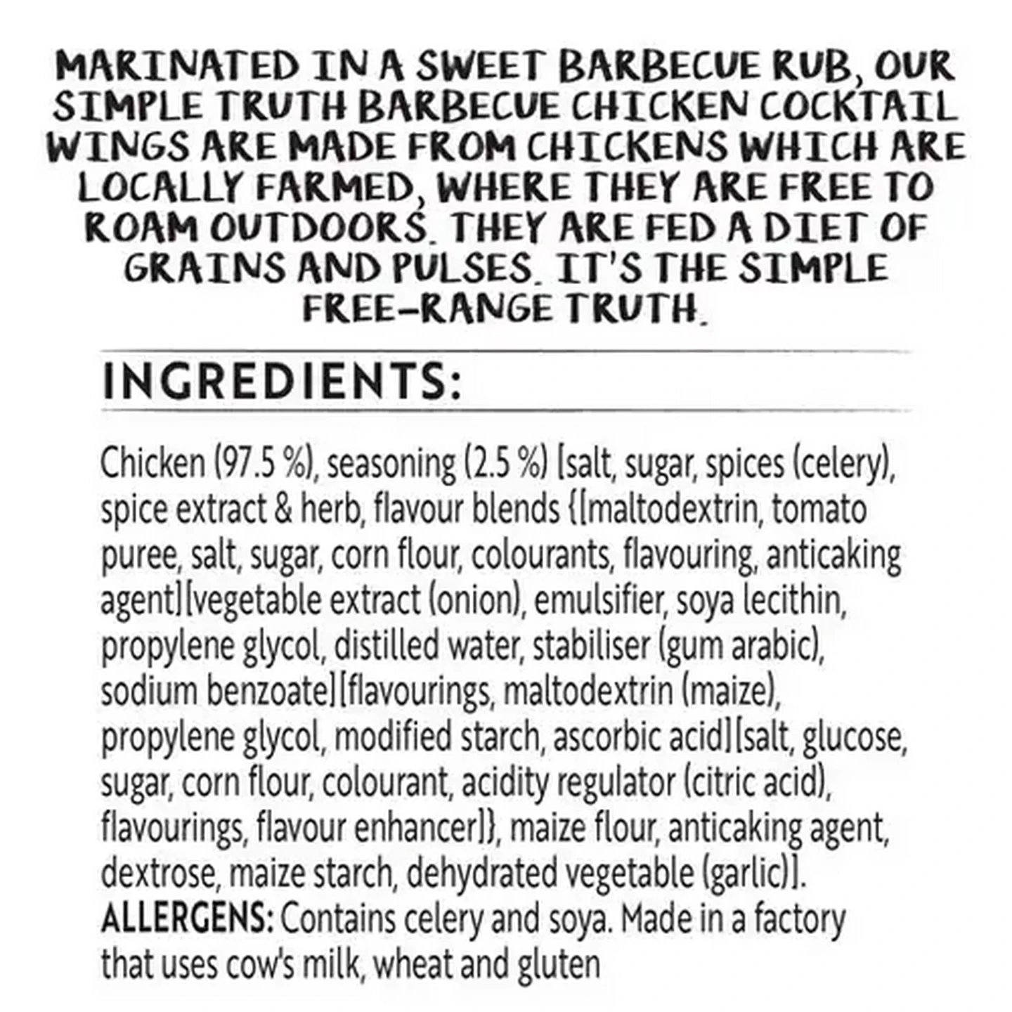 Image of Simple Truth Barbecue Free-Range Chicken Cocktail Wings Per KG