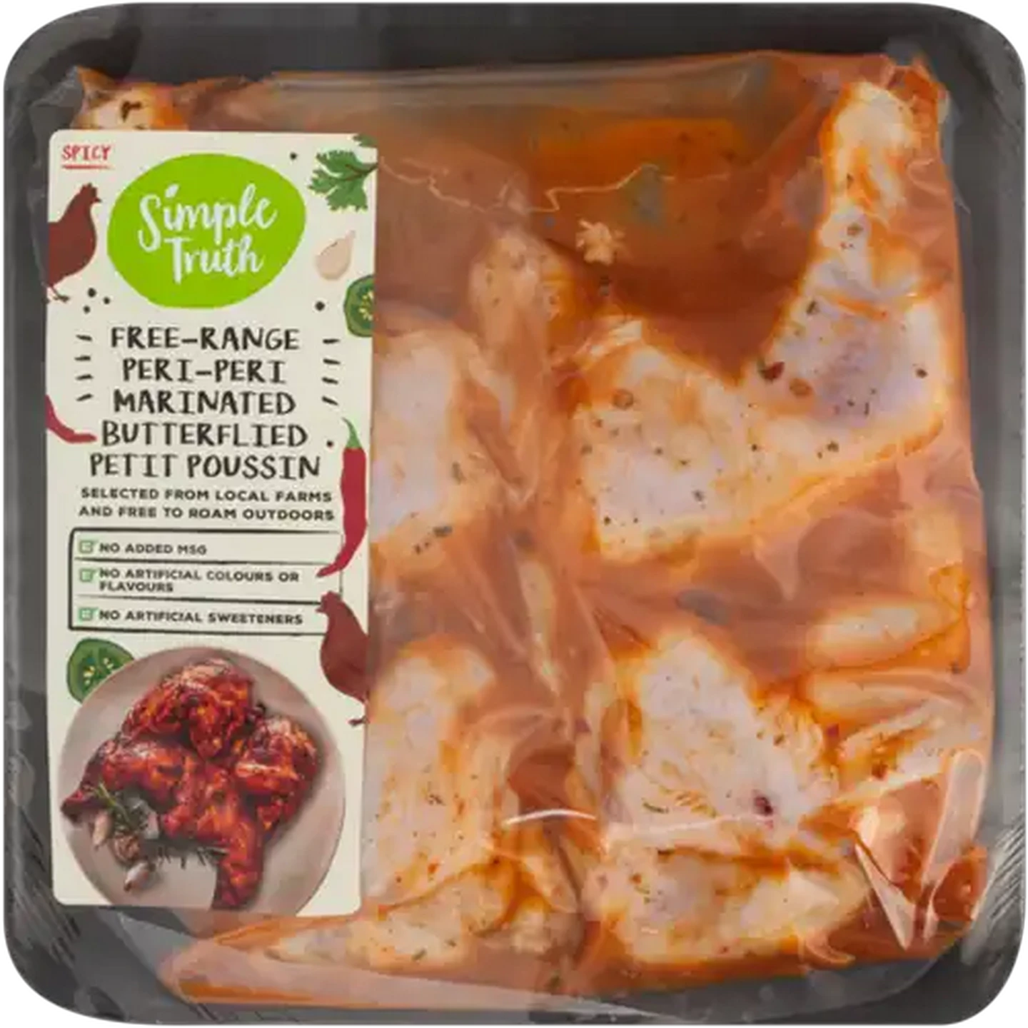 Image of Simple Truth Spicy Peri-Peri Marinated Butterflied Chicken Per kg