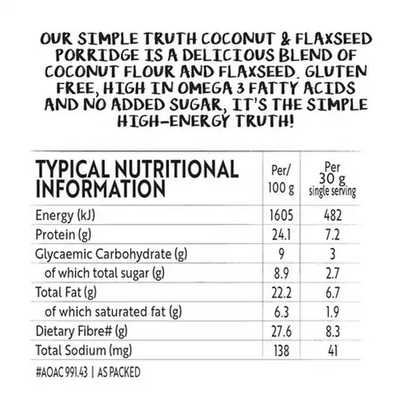 Image of Simple Truth Gluten-Free Coconut & Flaxseed Porridge 300g
