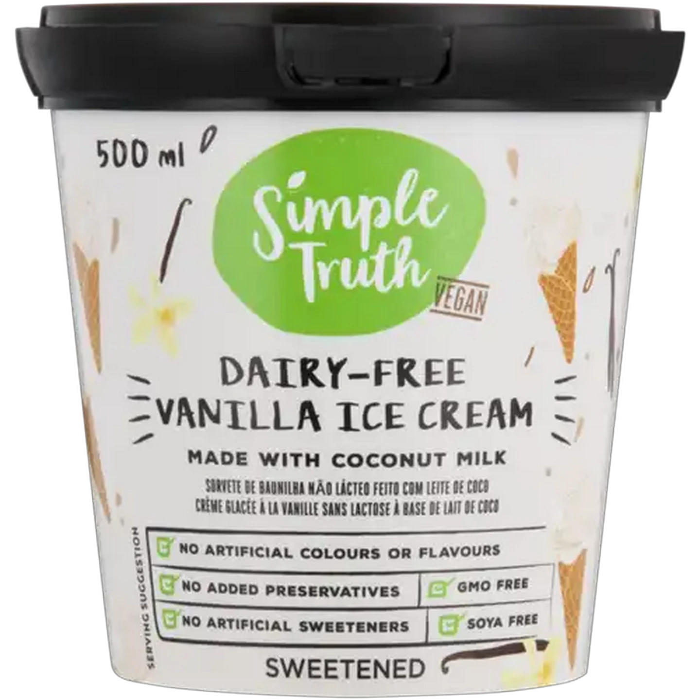 Image of Simple Truth Dairy-Free Vanilla Flavoured Ice Cream 500g
