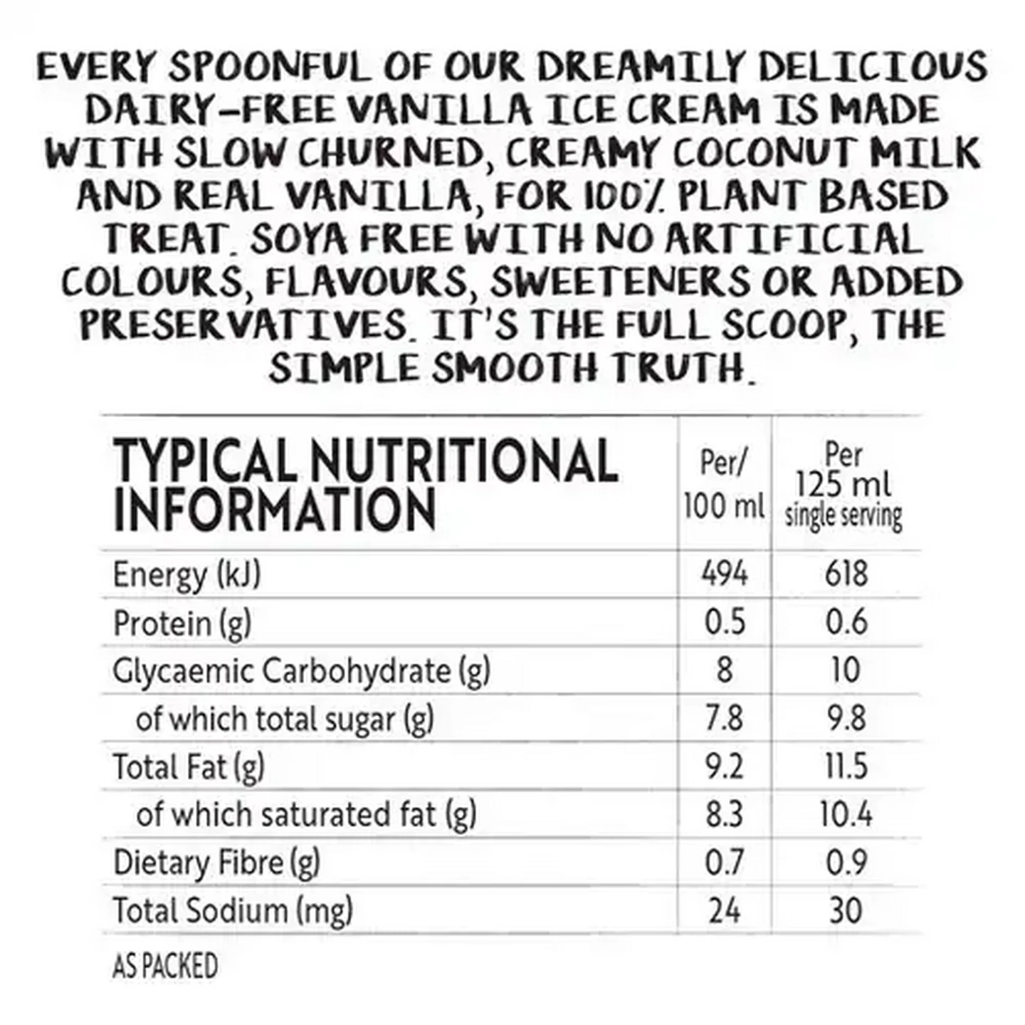 Image of Simple Truth Dairy-Free Vanilla Flavoured Ice Cream 500g