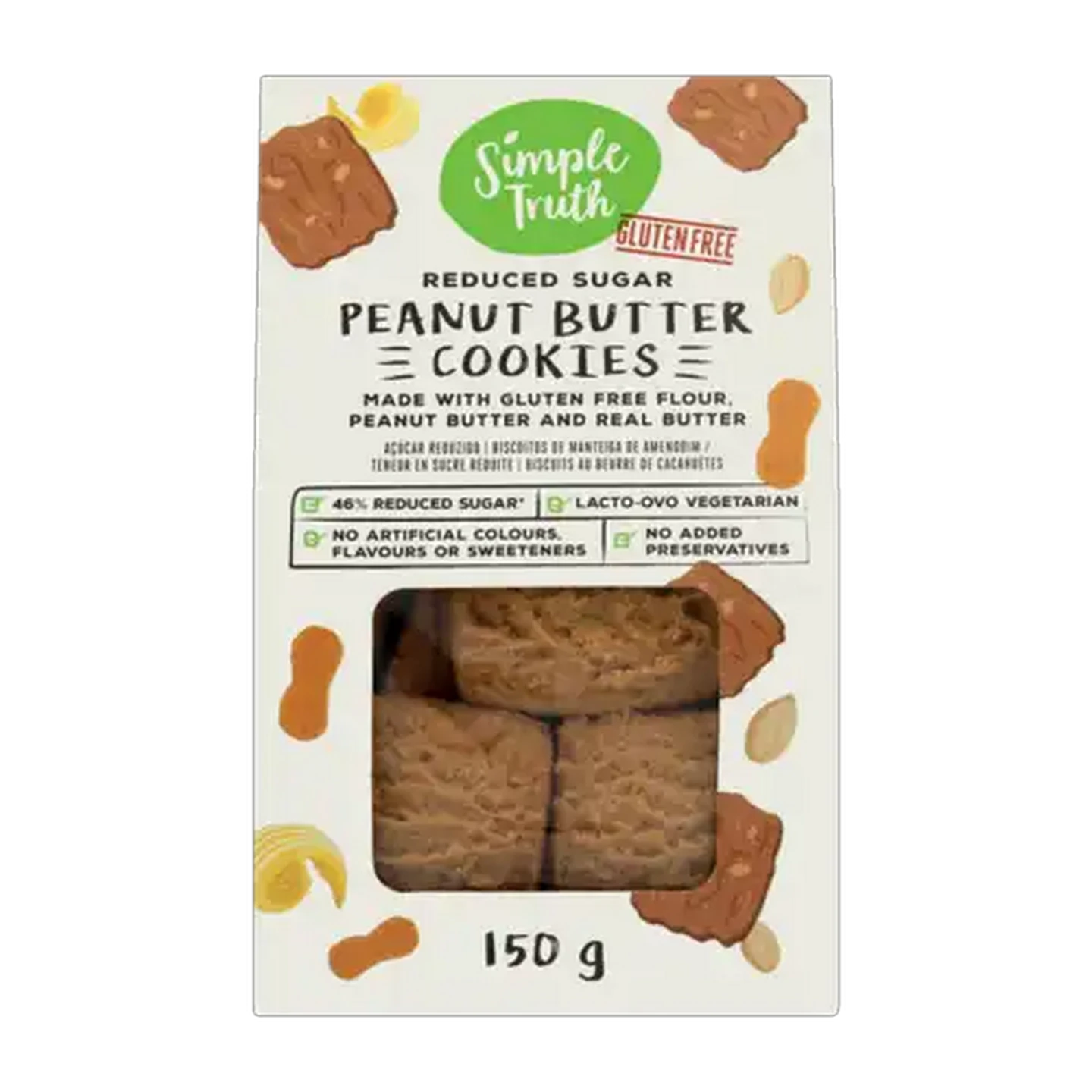 Image of Simple Truth Reduced Sugar Peanut Butter Cookies 150g