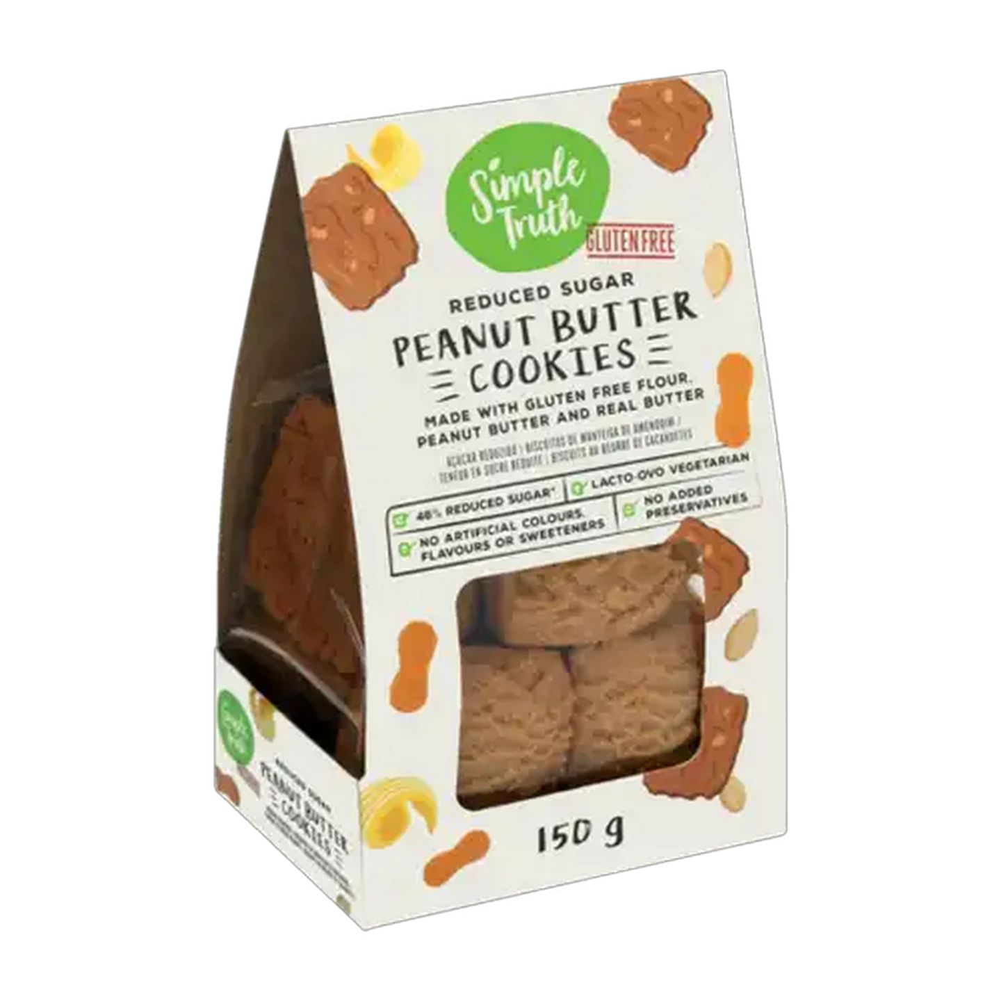 Image of Simple Truth Reduced Sugar Peanut Butter Cookies 150g