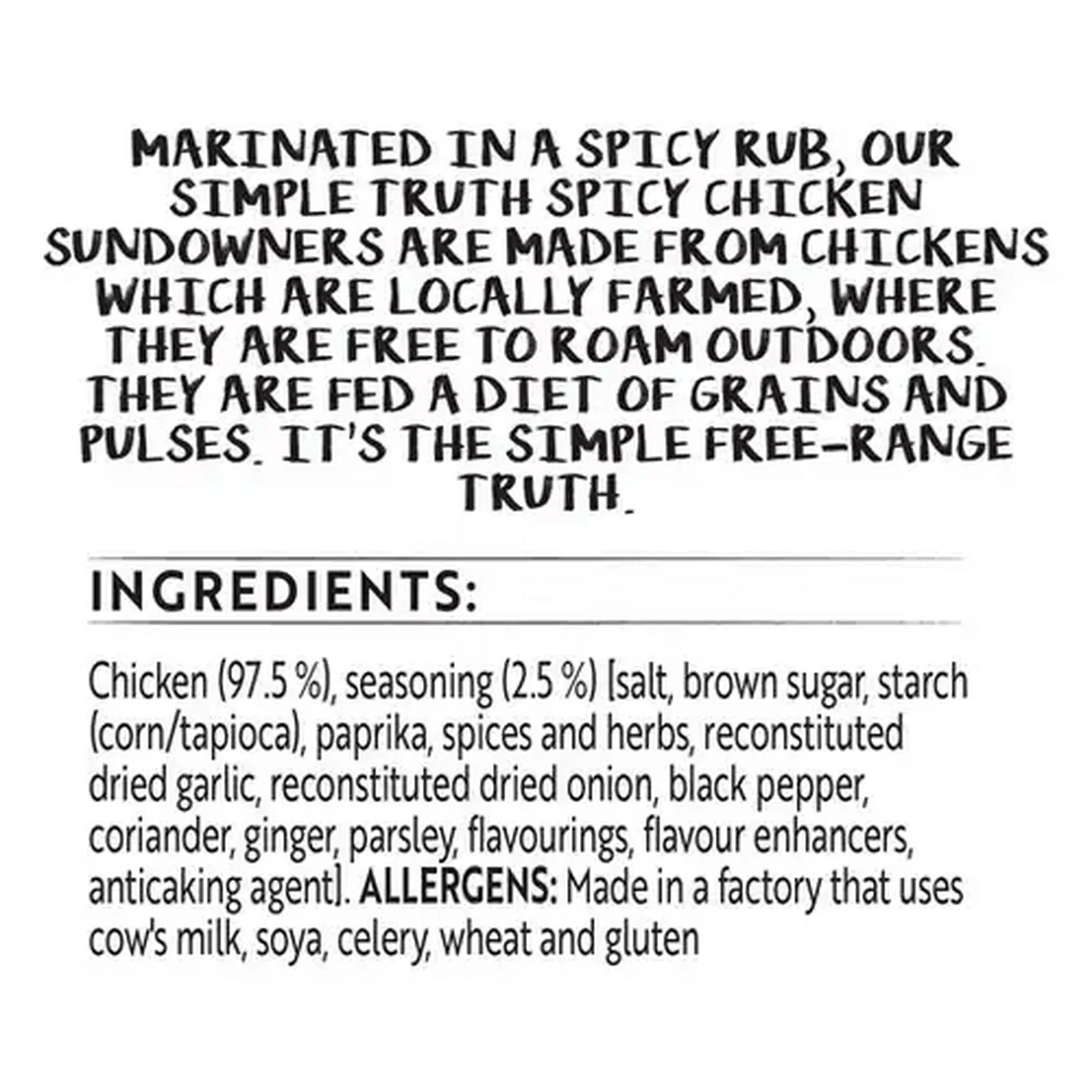 Image of Simple Truth Spicy Free-Range Chicken Sundowners Per KG