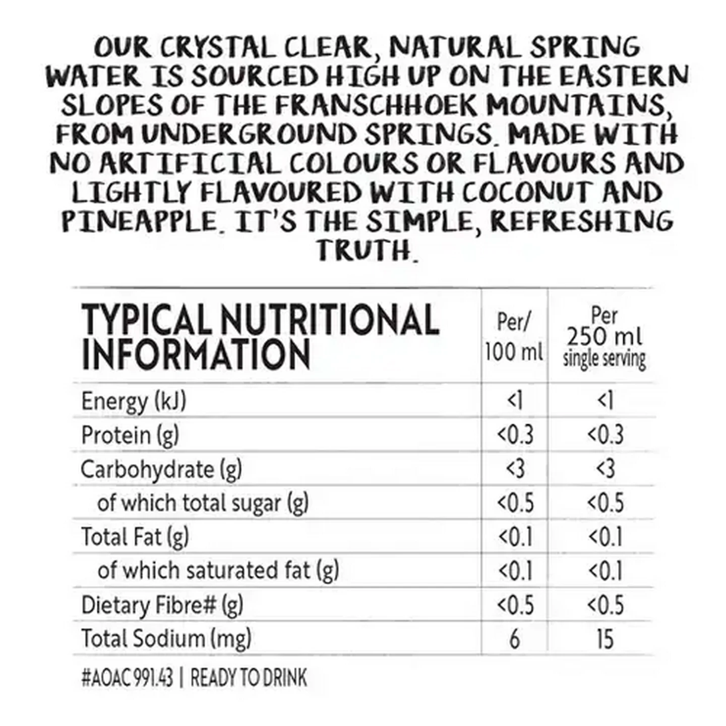 Image of Simple Truth Coconut & Pineapple Flavoured Sparkling Drink 1.5L