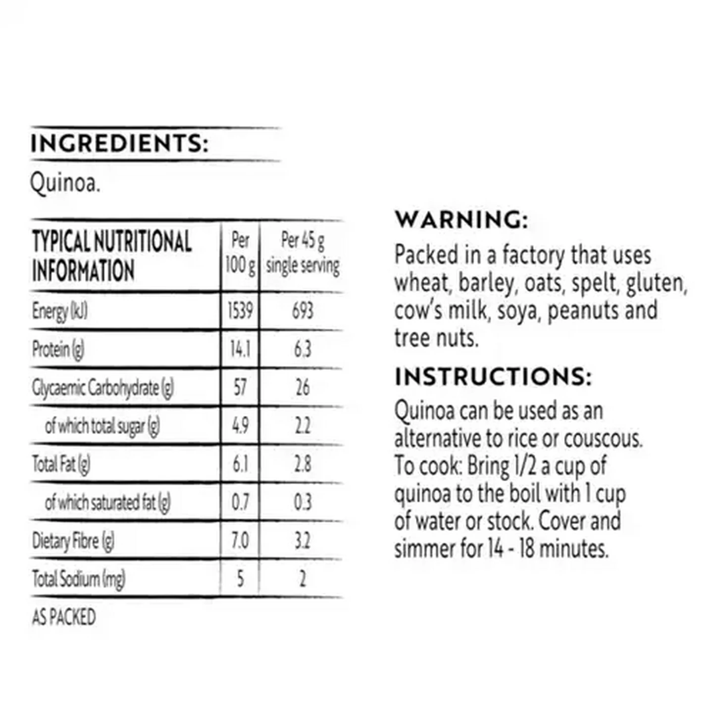 Image of Simple Truth Quinoa 400g