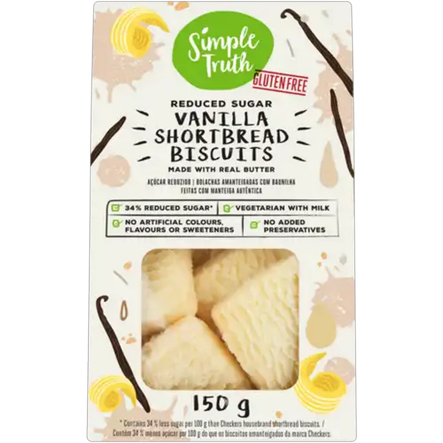 Image of Simple Truth Reduced Sugar Vanilla Shortbread Biscuits 150g