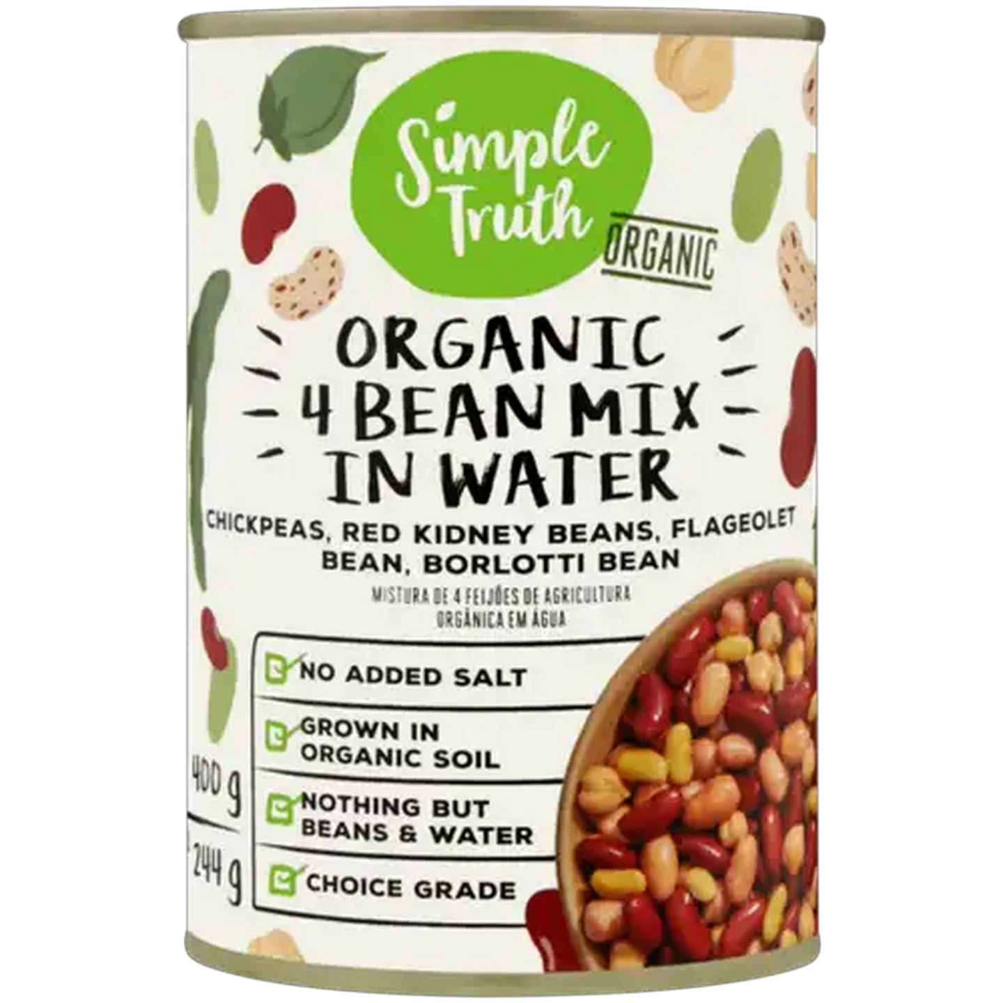 Image of Simple Truth Organic 4 Bean Mix in Water 400g