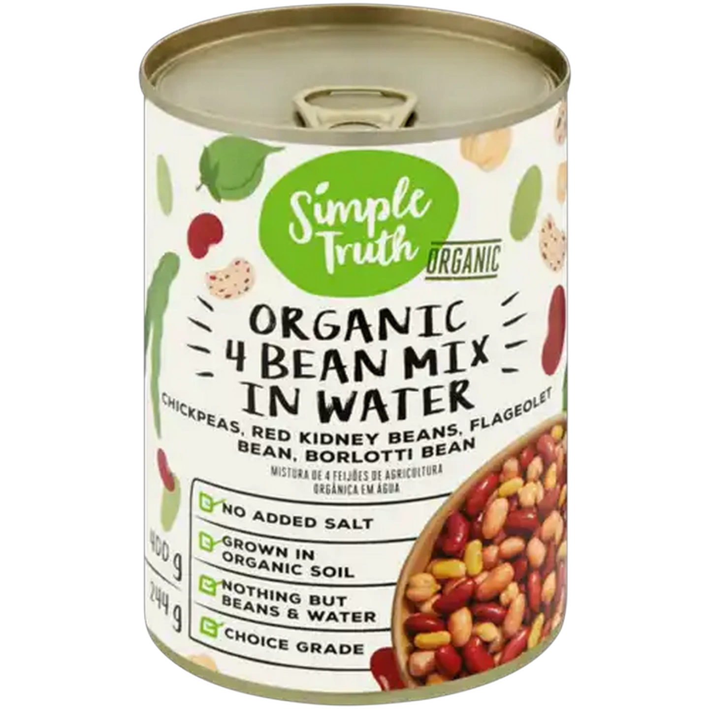 Image of Simple Truth Organic 4 Bean Mix in Water 400g
