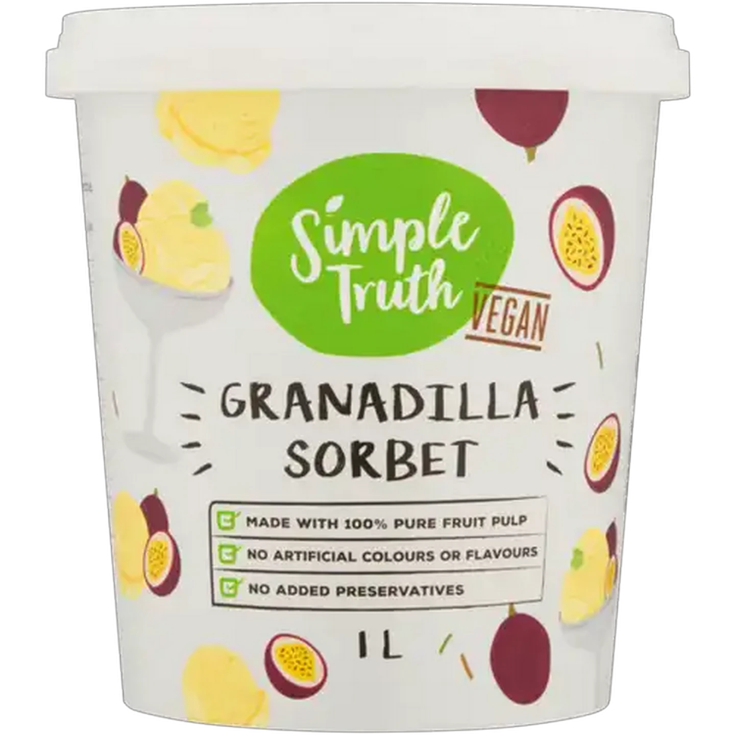 Image of Simple Truth Vegan Granadilla Sorbet 1L