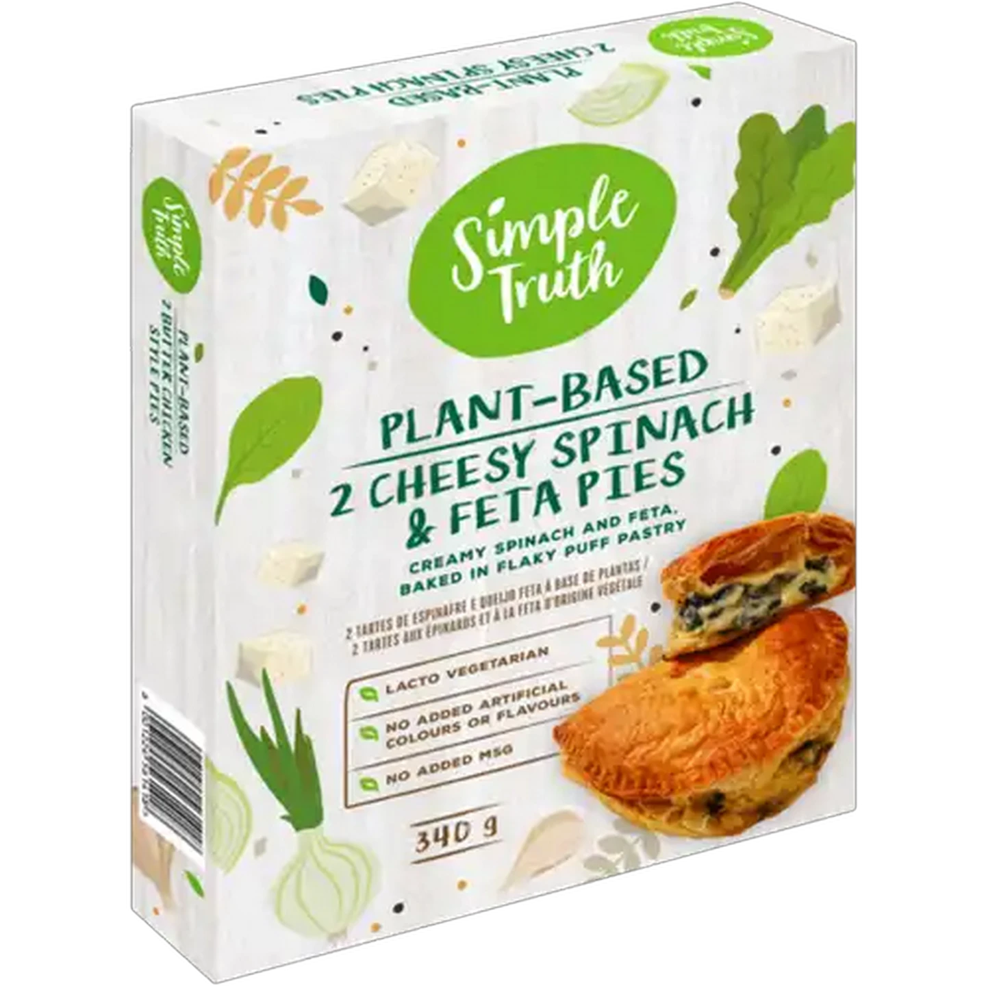 Image of Simple Truth Frozen Plant-Based Cheesy Spinach & Feta Pies 340g