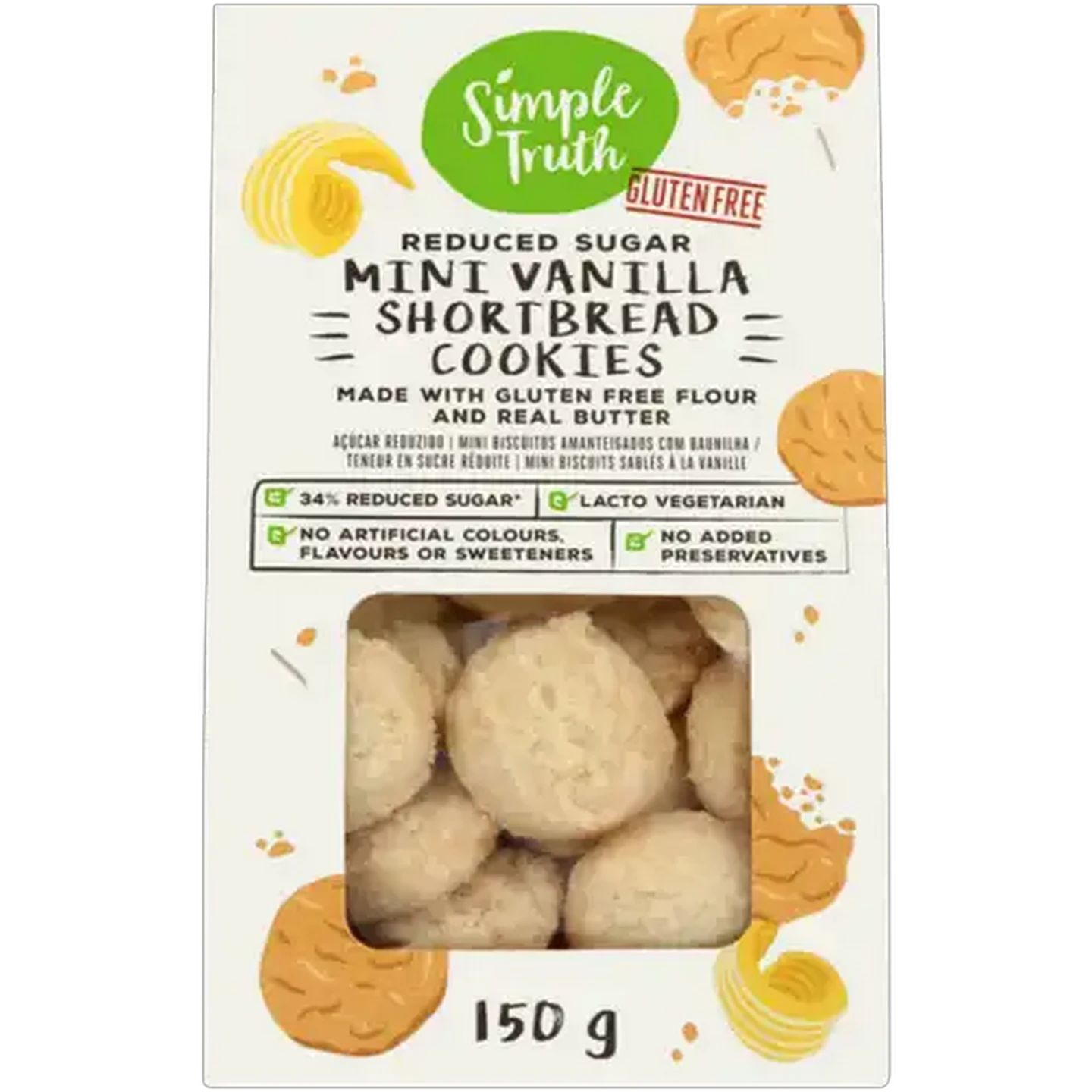 Image of Simple Truth Gluten Free Mini Vanilla Shortbread Cookies 150g