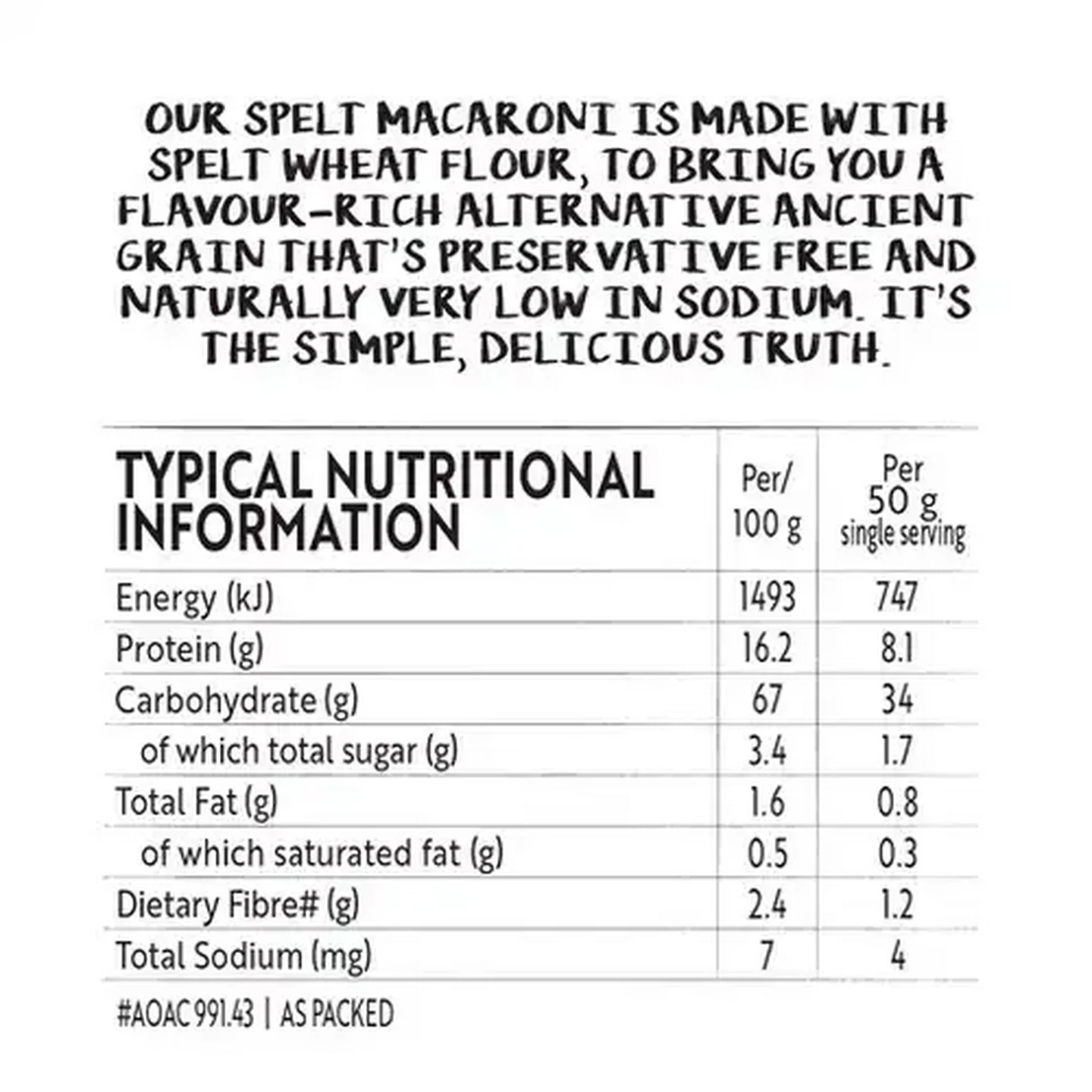 Image of Simple Truth Spelt Macaroni 500g