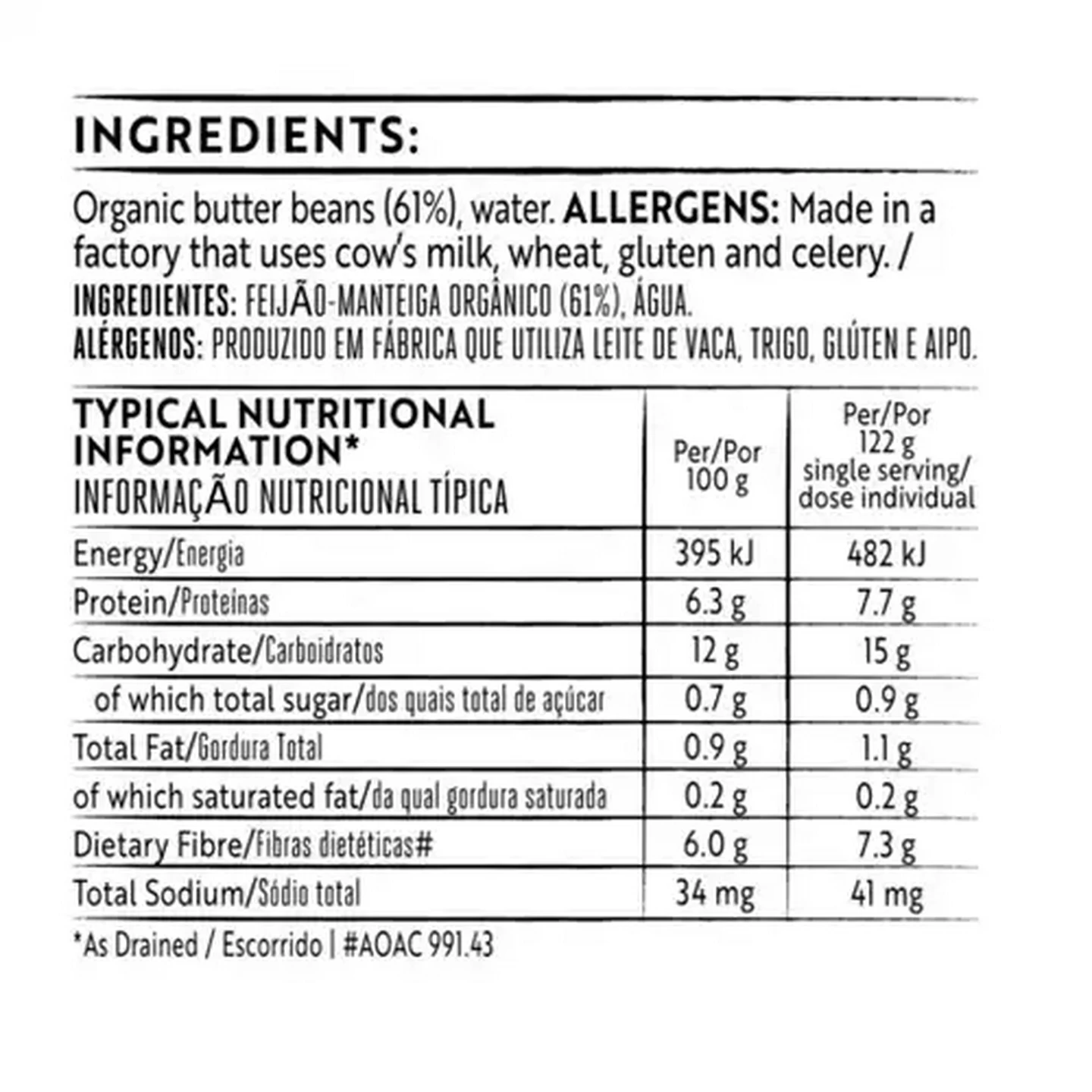 Image of Simple Truth Organic Butter Beans in Water 400g