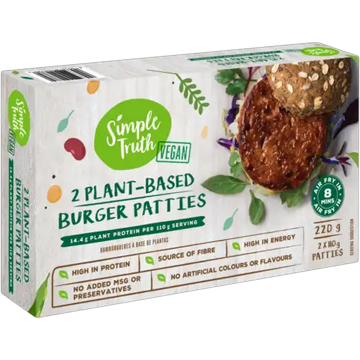 Image of Simple Truth Frozen Plant-Based Burger Patties 2 x 110g