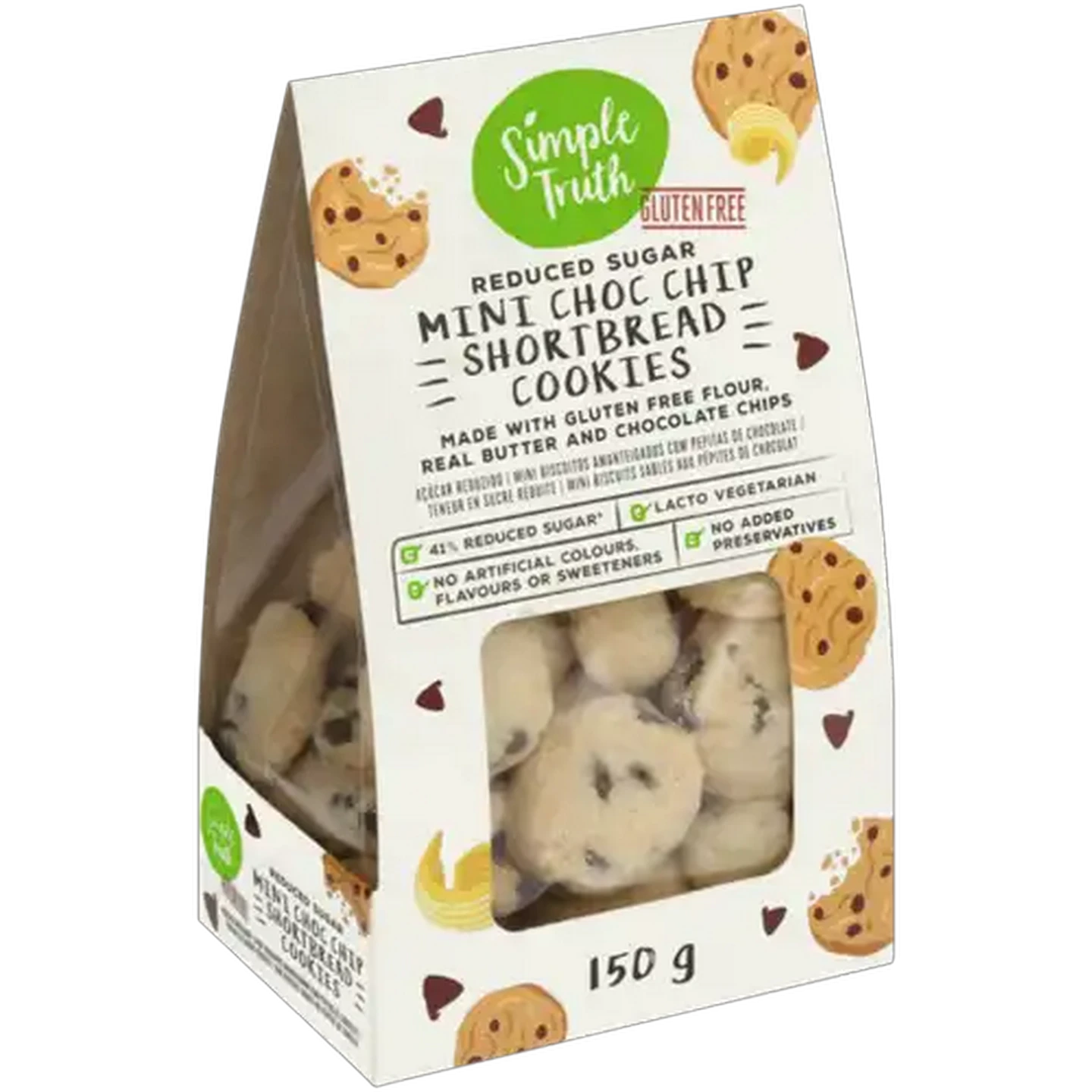 Image of Simple Truth Gluten Free Mini Choc Chip Shortbread Cookies 150g