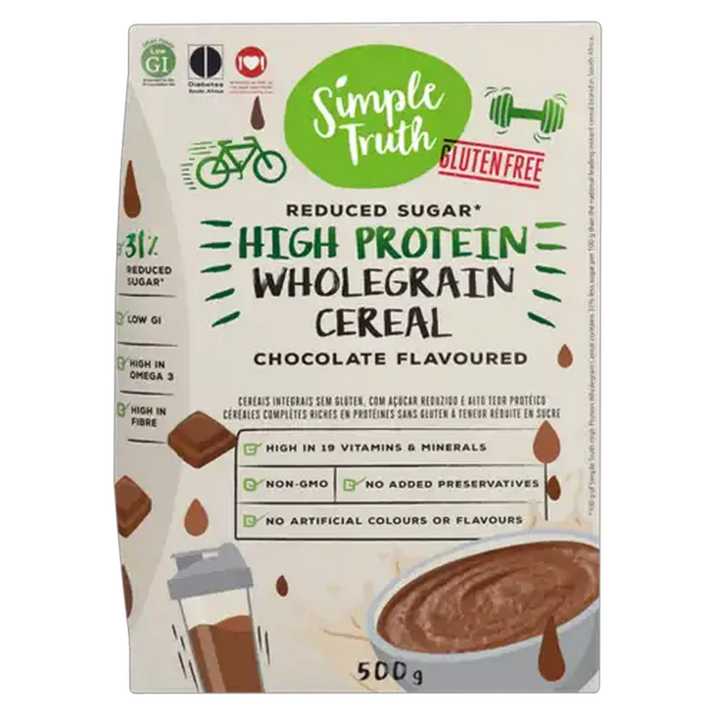 Image of Simple Truth Gluten Free High Protein Wholegrain Chocolate Flavoured Cereal 500g