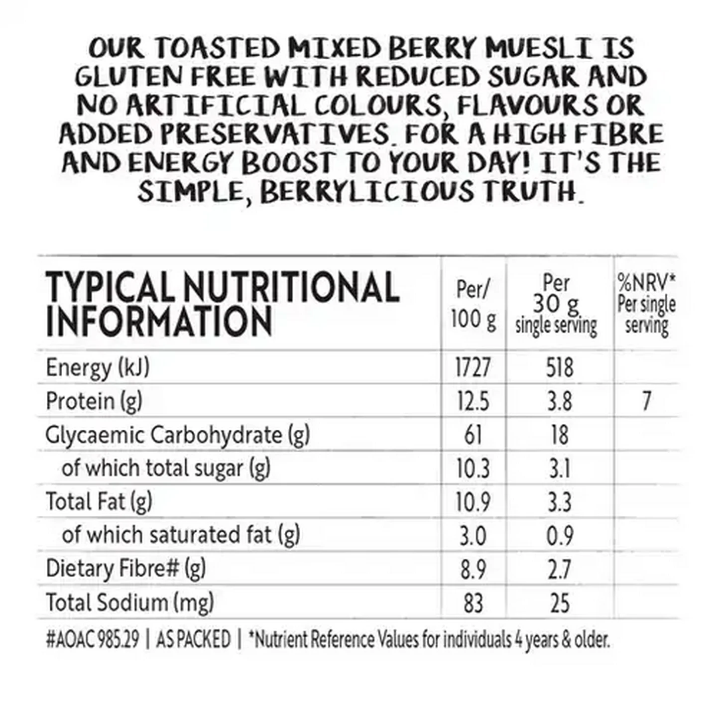 Image of Simple Truth Gluten Free Mixed Berry Muesli 350g