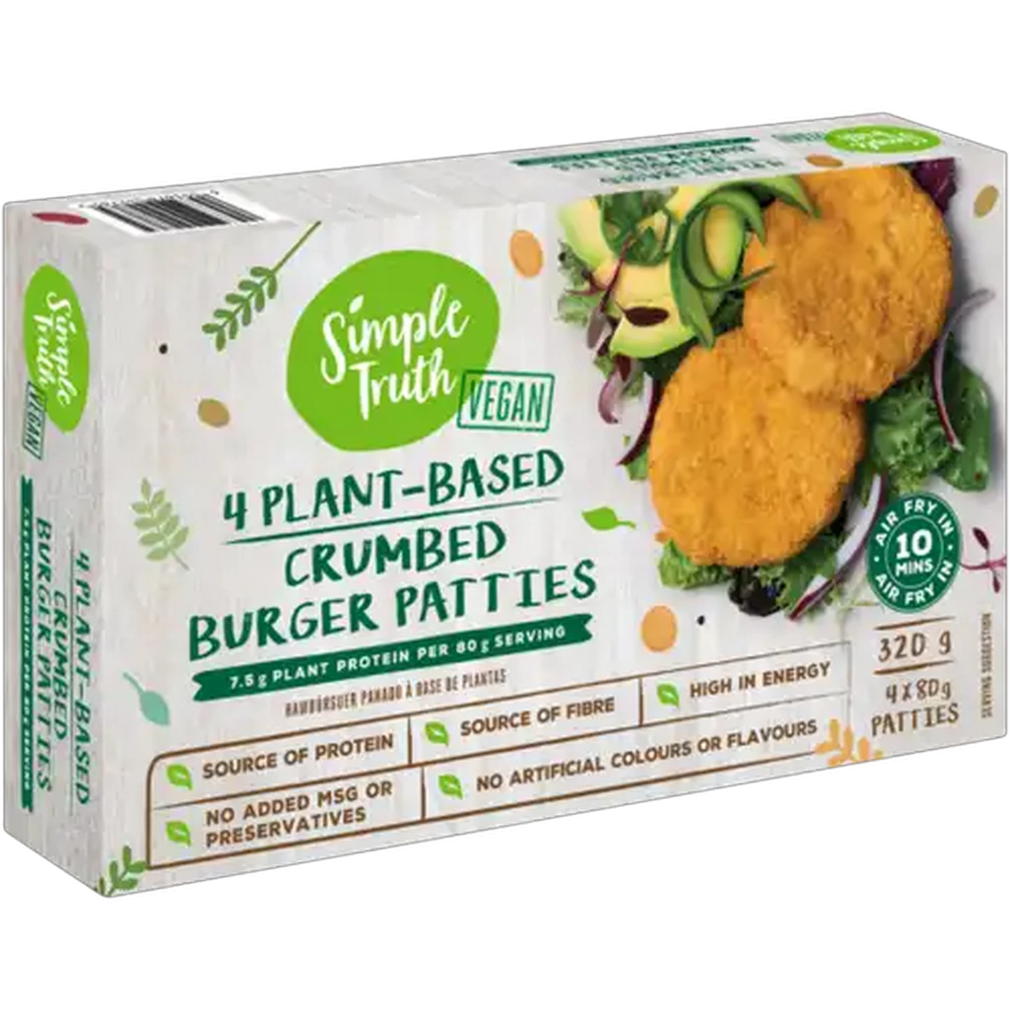 Image of Simple Truth Frozen Plant-Based Crumbed Burger Patties 4 x 80g