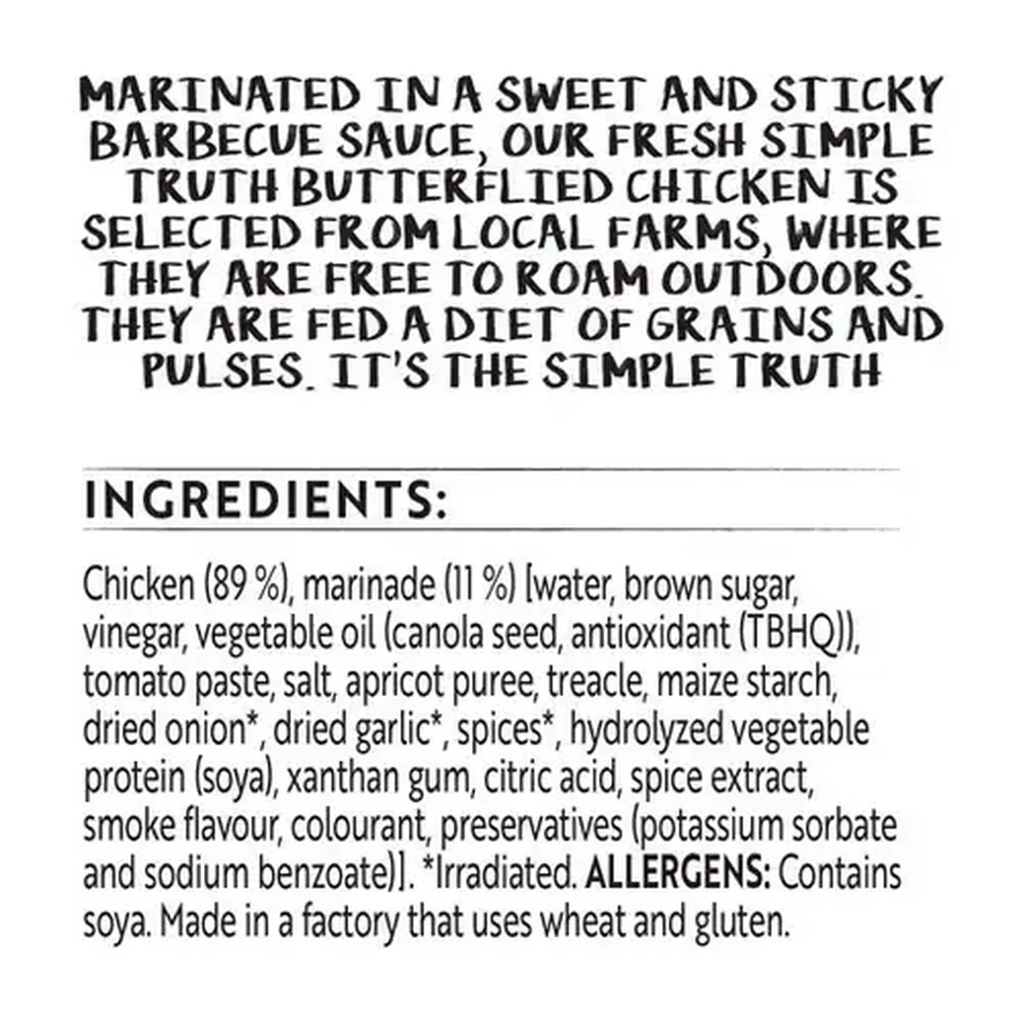 Image of Simple Truth Barbecue Marinated Butterflied Chicken Per kg