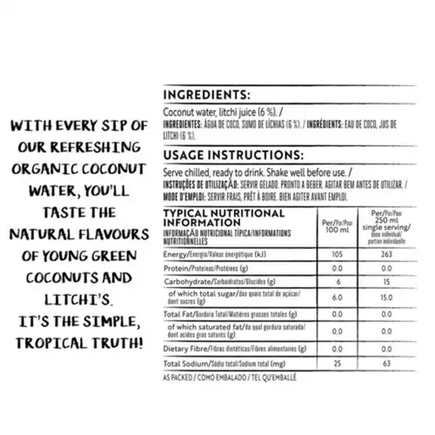 Image of Simple Truth 100% Coconut Water & Litchi Juice Blend 500ml