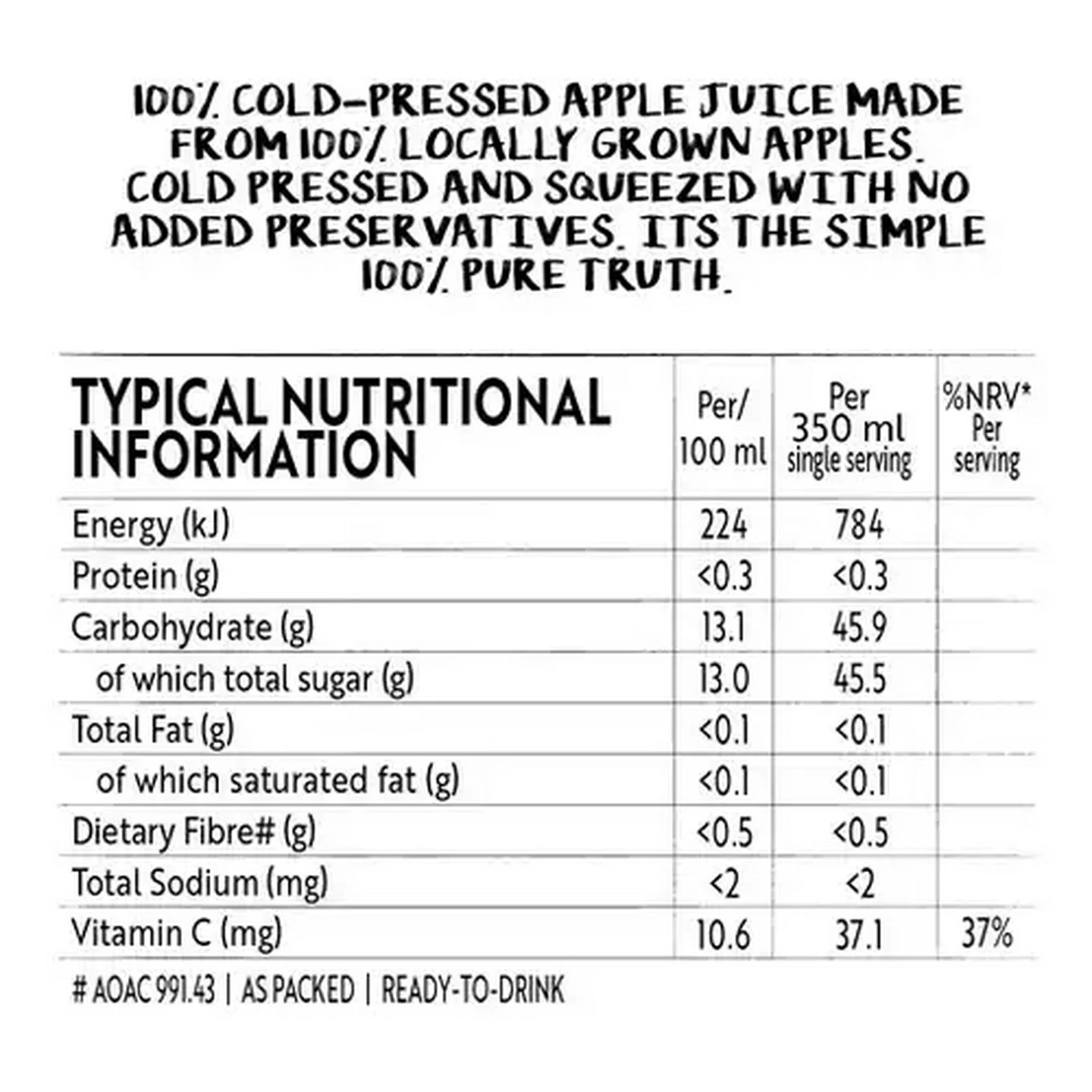 Image of Simple Truth 100% Cold-Pressed Orange Juice 350ml