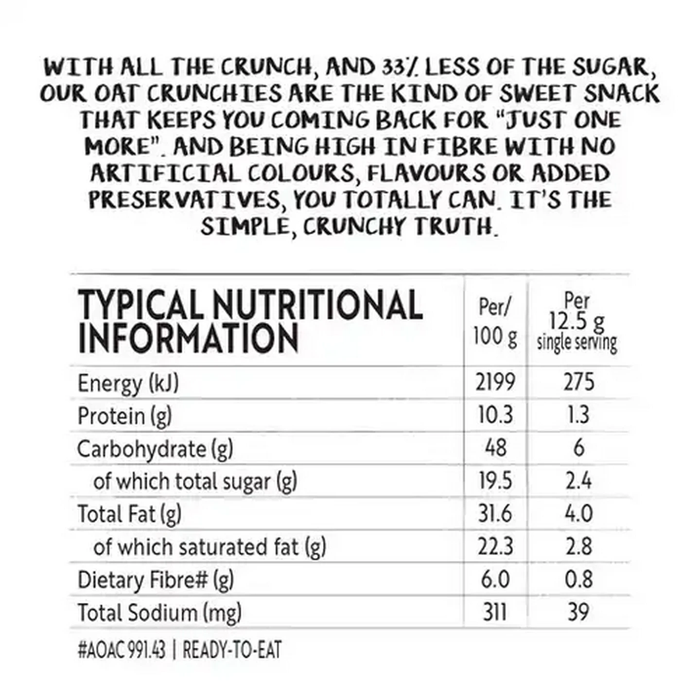 Image of Simple Truth Reduced Sugar Oat Crunchies 150g