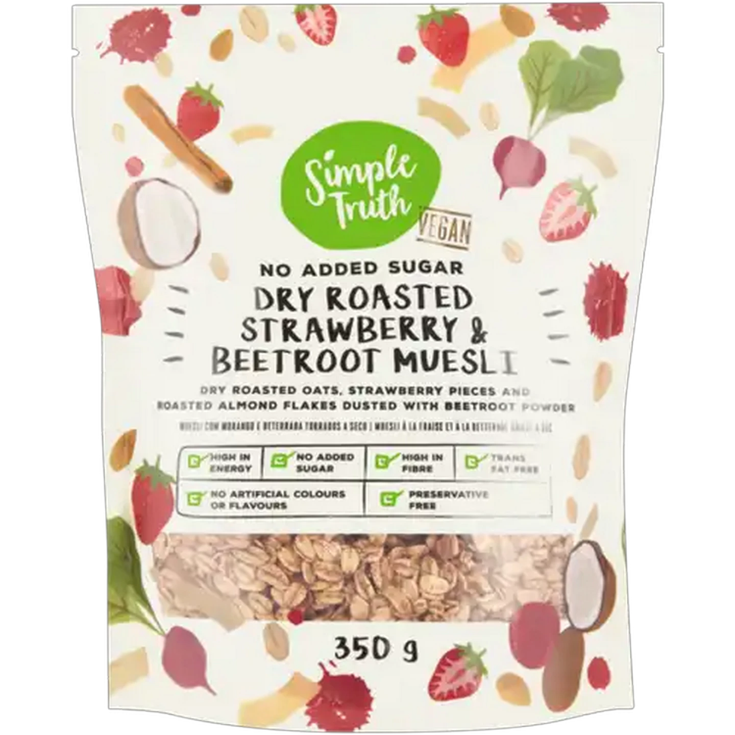 Image of Simple Truth Dry Roasted Strawberry & Beetroot Muesli 350g