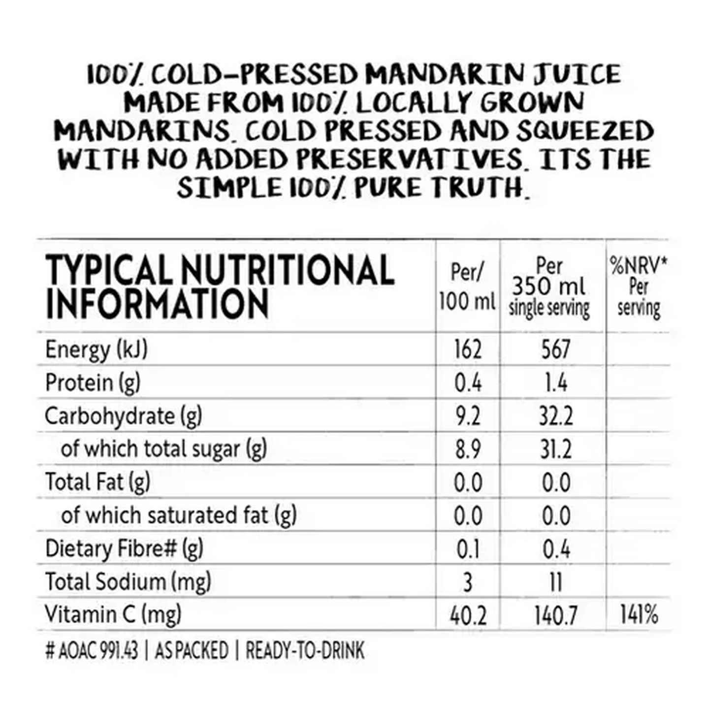 Image of Simple Truth 100% Cold-Pressed Mandarin Juice 350ml