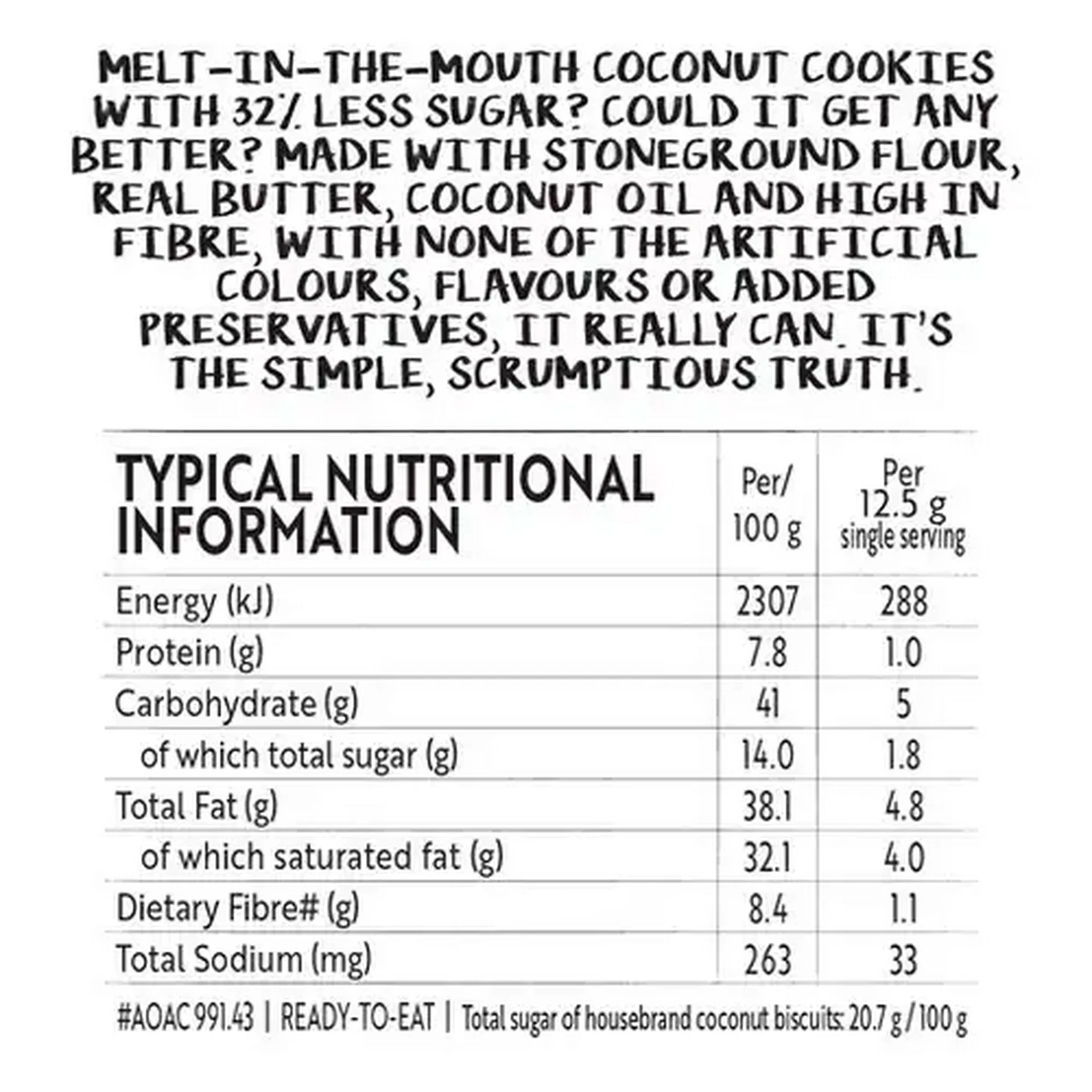 Image of Simple Truth Reduced Sugar Coconut Cookies 150g