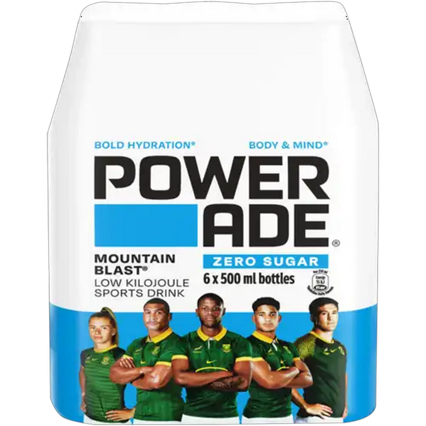 Image of Powerade Zero Mountain Blast Flavoured Sports Drink Bottles 6 x 500ml