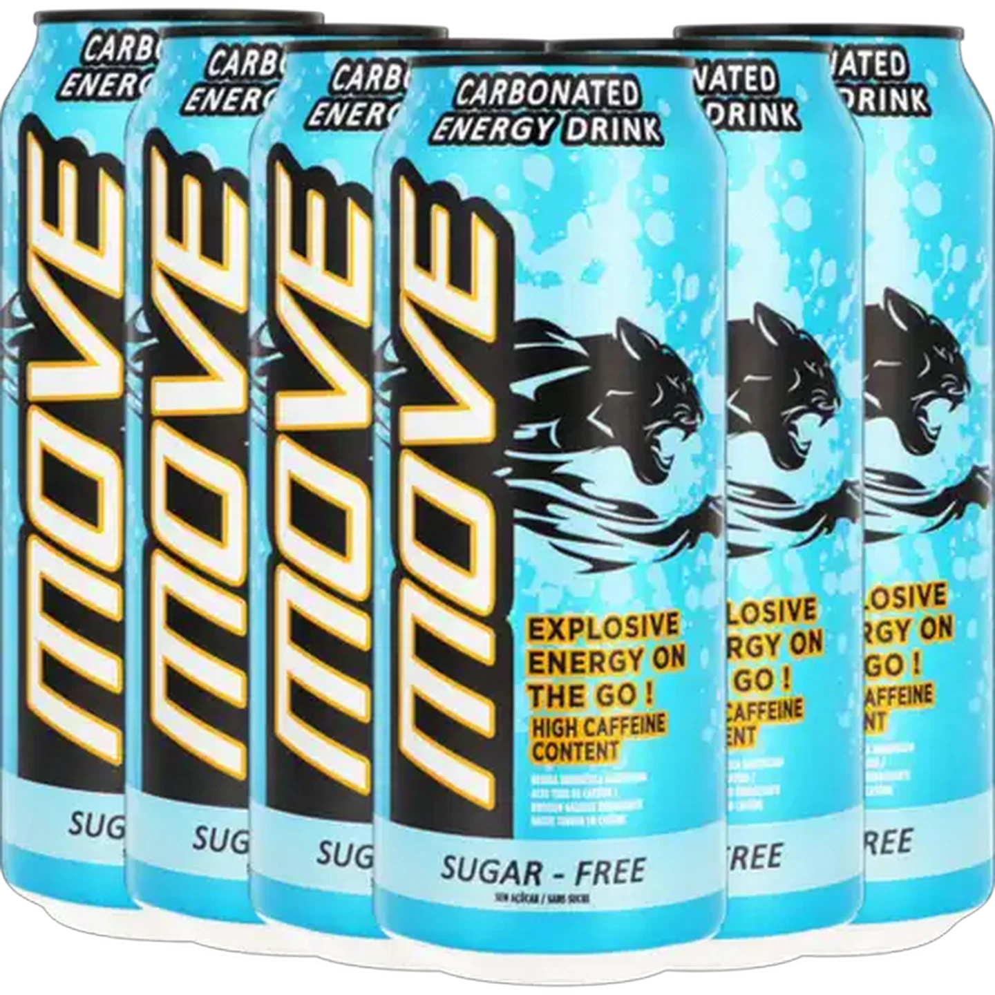 Image of Move Carbonated Sugar Free Energy Drinks 6 x 500ml