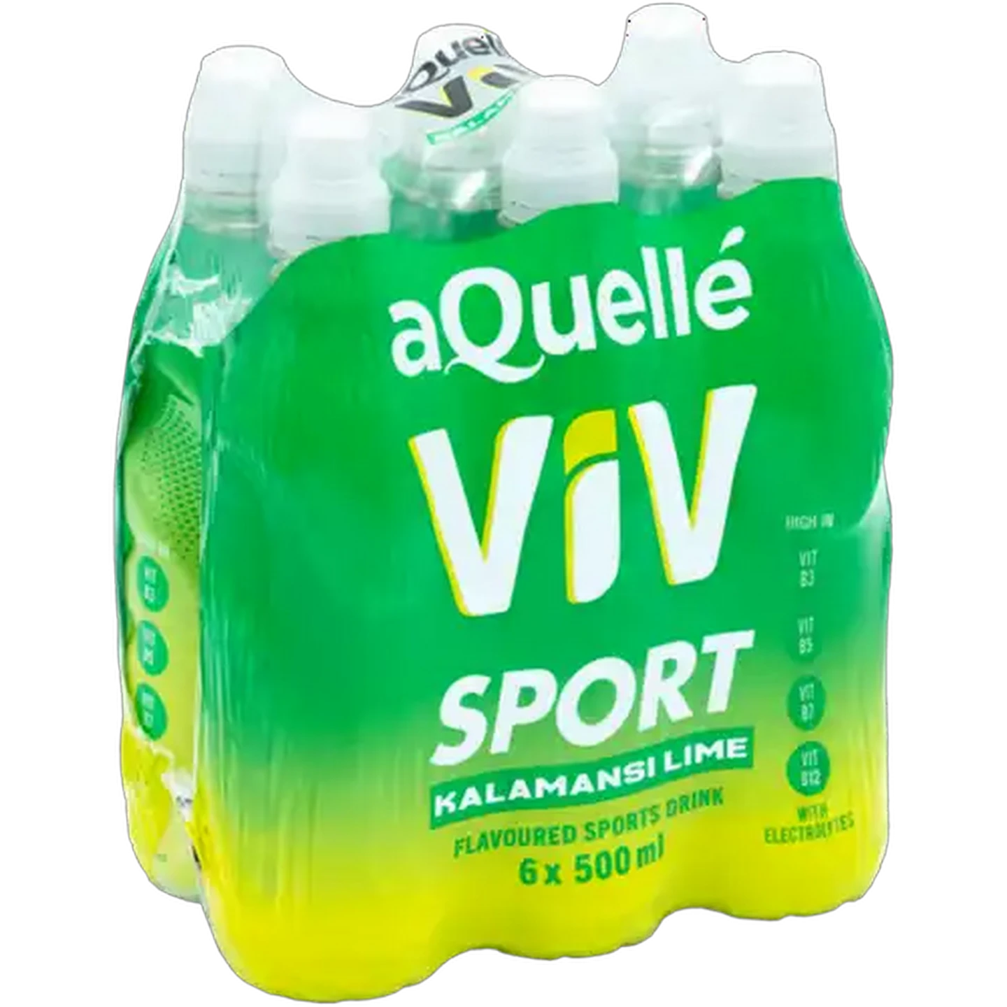 Image of aQuellé ViV Kalamansi Lime Flavoured Sports Drink 6 x 500ml