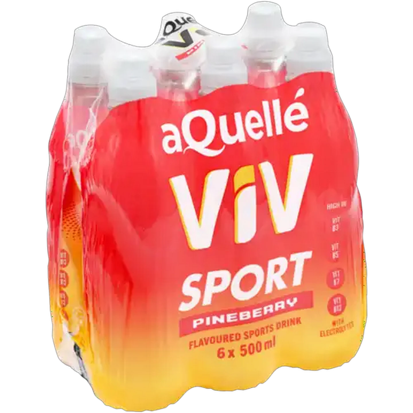 Image of aQuellé ViV Pineberry Flavoured Sports Drink 6 x 500ml