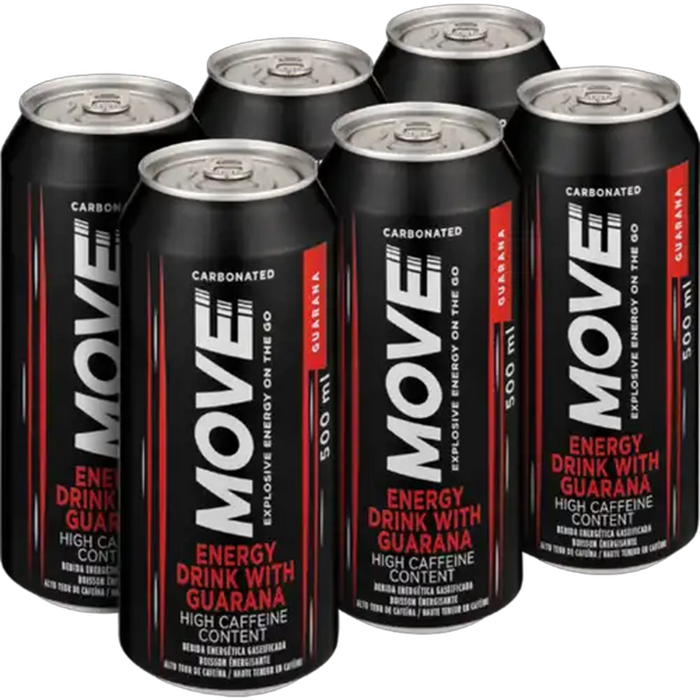 Image of Move Guarana Energy Drink Cans 6 x 500ml