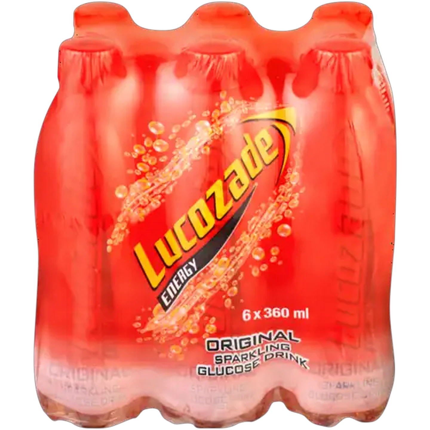Image of Lucozade Original Sparkling Glucose Drink 6 x 360ml